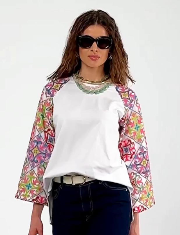 Exclusive cotton top in Ukrainian style