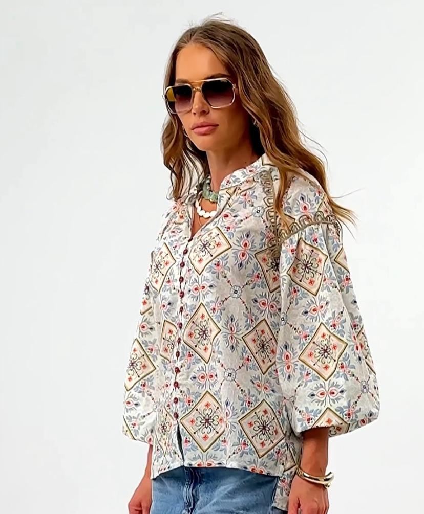 Exclusive embroidered blouse in modern Ukrainian style