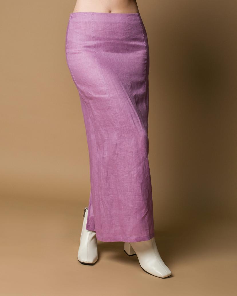 Linen midi skirt – natural elegance