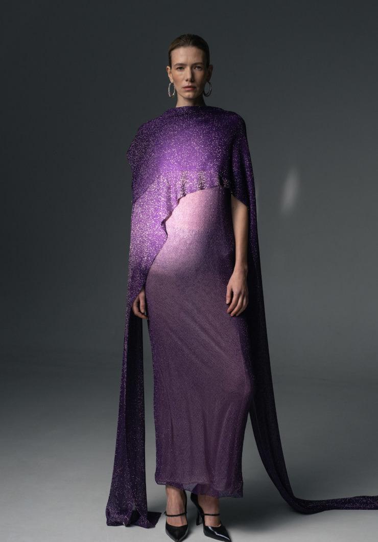 Radiance effect purple evening gown 
