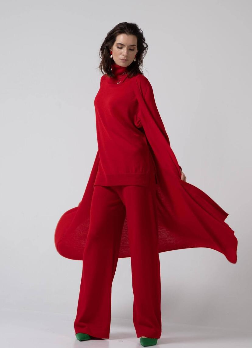 Lightweight red cardigan – summer knitwear